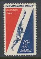 USA 1959 Air Mail Scott # C56. Pan American Games Issue. MNH (**) - 2b. 1941-1960 Unused