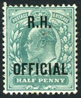 Great Britain O63 Mint Hinged 1/2p Grey Green Edward VII Royal Household Official From 1902 - Dienstmarken