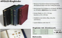 Apollo Alben-Set Ringbinder Farbe Grün 59€ Für Komplett-Alben Für KABE Texte 60Seiten Moderne Ausführung Made In Germany - Binders With Pages