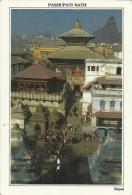 NEPAL 1996 – POSTCARD – KATHMANDU – HINDU TEMPLE OF PASHUPATIN ATH  ADDR. TO SWITZERLAND. W 1 ST OF 12 R POSTM OCT 24,19 - Nepal