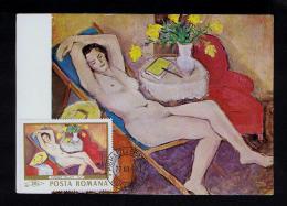 Romania Romana Nus Paintings Peinture Nu Maximum Card Máxima Maxicard Arts Theodor Pallady 1871-1956 Certificate Sp2619 - Desnudos