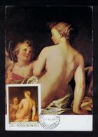 Romania Romana Nus Paintings Peinture Nu Maximum Card Máxima Maxicard Arts Flemish School Certificate Sp2624 - Desnudos