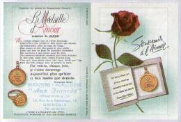 Calendrier Petit Format 1967 Souvenir à L' Aimée La Médaille D'Amour Création A. Augis Bijouterie  Aux Fiancés Grenoble - Kleinformat : 1961-70