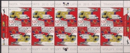 2013 LETONIA / LATVIA / LETTLAND Mi. 861-4 Sheet  **MNH  Europa: Postfahrzeuge - 2013