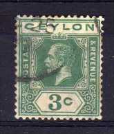 Ceylon - 1912 - 3 Cents Definitive (Watermark Multiple Crown CA) - Used - Ceylon (...-1947)