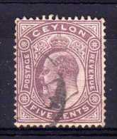 Ceylon - 1904 - 5 Cents Definitive (Watermark Multiple Crown CA) - Used - Ceylan (...-1947)