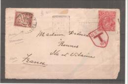 Frontal Carta De Australia Con Sello De Tasas Frances. - Storia Postale