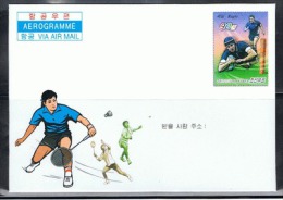 NORTH KOREA 2013 RUGBY & BADMINTON AEROGRAM CANCELED - Badminton