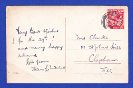 CARTE POSTALE - BEST WISHES ---  CACHET   HOUNSLOW - 28 SP.22  -  2 SCANS - Storia Postale