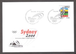 Olympic Estonia 2000 Stamp FDC 27th Olympic Summer Games In Sydney Mi 377 - Ete 2000: Sydney