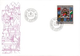 LIECHTENSTEIN. N°537 Sur Enveloppe 1er Jour (FDC) De 1973. Armoiries. - Buste