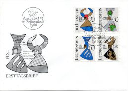 LIECHTENSTEIN. N°413-6 Sur Enveloppe 1er Jour (FDC) De 1966. Armes Nobles De Triesen. - Briefe U. Dokumente