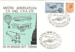 MOSTRA AEROFILATELICA C.R. ENEL C.R.A. ILTE TORINO 1977 - Manifestazioni