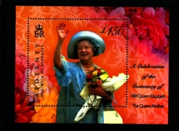 ALDERNEY - 2000 CENTENARY OF THE QUEEN MOTHER  MS  MINT NH - Alderney