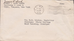 United States "Free" Stampless U.S. NAVY 1946 Cover Brief To EAST LANSING Michigan - Covers & Documents