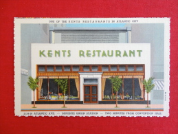 - New Jersey > Atlantic City  Kents Restaurant  Linen Not Mailed    --  Ref  1041 - Atlantic City