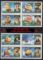 UMM AL QIWAIN = EXPLORERS MNH X2 BLOCKS  COLUMBUS,COOK, SAIL SHIPS, VIKINGS, POLAR (4D0155) - Cristoforo Colombo