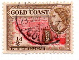 Gold Coast QEII 1952-4 ½d Map Definitive, Fine Used (A) - Gilbert- En Ellice-eilanden (...-1979)