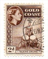 Gold Coast QEII 1952-4 2d Talking Drums Definitive, Fine Used (A) - Gilbert & Ellice Islands (...-1979)