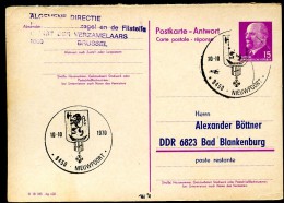 WAPPEN NIEUWPOORT  Belgien 1970 Auf  DDR P74 A Antwort-Postkarte ZUDRUCK BÖTTNER #1 - Briefe U. Dokumente