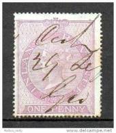 GREAT BRITAIN  Fiscal  1860  (o)  S&G# F9  -  P15,5x15  -  Wmk F6 Single-lined Anchor - Bluish Paper - Fiscali