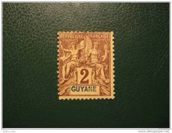 GUYANE 1892   (*)   Y&T N° 31A  -  E Cassé  Formant F Case 51 - Sans Gomme  -  Without Gum - Usati