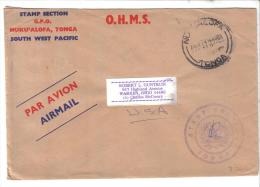 VER1394A - TONGA 1972 , Lettera Di Servizio Per Gli USA - Tonga (1970-...)