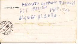 STORIA POSTALE, LETTERA IN FRANCHIGIA, DA  PRIGIONIERO ITALIANO  IN ALGERIA, 1944, PER RIBERA  AGRIGENTO, - Franchigia