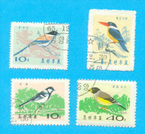 COREE DU NORD OISEAUX 1965 / OBLITERES TRACES DE CHARNIERES / H 57 - Sparrows
