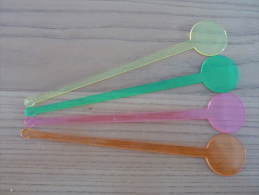 Touilleur Transparent (4 Couleurs Différentes) - Cucharas Mezcladoras