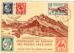 Centenaire Du Service Des Postes ;  Noumea Le 20 Mai 1960 - Storia Postale