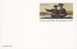 United States Postal Stationery Ganzsache Entier (1981) 12 C. Lewis And Clark Expedition, 1806 Canoe - 1981-00