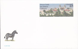 United States Postal Stationery Ganzsache Entier (1988) 15 C. Hearst Castle San Simeon California Zebra Cachet - 1981-00