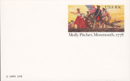 United States Postal Stationery Ganzsache Entier (1978) 10 C. American Patriot Molly Pichter, Monmouth, 1778 - 1961-80