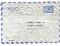 VER1433 - FINLANDIA , Lettera Per L'Italia Del 2/10/1963 - Storia Postale