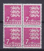 Denmark 1978 Mi. 659  7.00 Kr Small Arms Of State Kleines Reichswaffen 4-block !! - Feuilles Complètes Et Multiples