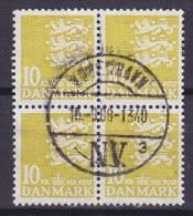 Denmark 1976 Mi. 626, 10.00 Kr Small Arms State Kleines Reichswaffen Old Engraving 4-Block Brotype KØBENHAVN NV. (*3)!! - Hojas Bloque