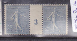 FRANCE N° 132 25C BLEU TYPE SEMEUSE LIGNEE MILLESIME 1903 CHARNIERE SUR LE PONT - Nuevos