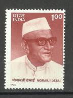 INDIA, 1996, Morarji  Ranchhodji Desai, ( Former Prime Minister),   MNH, (**) - Ongebruikt