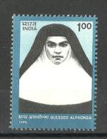 INDIA, 1996, 50th Death Anniversary Of Blessed Alphonsa, Humanitarian, MNH, (**) - Ongebruikt
