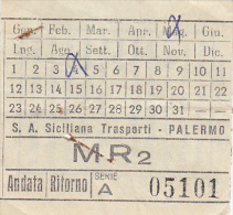 PALERMO  /   S.A.S.T.  -  BIGLIETTO PER AUTOBUS - Europe