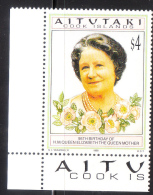 Aitutaki 1995 Queen Mother 95th Birthday MNH - Aitutaki