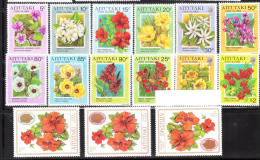 Aitutaki 1994-97 Flowers Hibiscus Definitive 15v MNH - Aitutaki