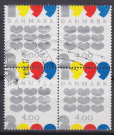 Denmark 1999 Mi. 1230  4.00 Kr Eintritt In Das Jahr 2000 Millenium Jahrtausend Herzen Haerts 4-Block !! - Blocks & Sheetlets