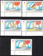 Aitutaki 1992 Pacific Art Rarotonga Canoes 5v MNH - Aitutaki