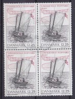 Denmark 1996 Mi. 1129      12.25 Kr Dänische Holzjollen Wodden Boats Zweischmackjolle 4-Block !! - Blocks & Kleinbögen