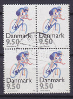 Denmark 1996 Mi. 1120     9.50 Kr Sport 100 Jahre Olympische Spiele Olympic Games Atlanta Radfahren 4-Block !! - Blokken & Velletjes