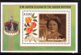 Aitutaki 1985-86 Queen Mother 85th Birthday S/S MNH - Aitutaki