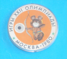 OLYMPIC GAMES 1980. Moscow  ARCHERY Very Large Badge Pin Tir à L´arc Tiro Al Arco Bogenschießen Tiro Con L´arco Tiro Com - Bogenschiessen