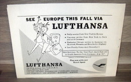 Reclame Uit Oud Magazine 50s - Lufthansa German Airlines - Aviation - Publicidad